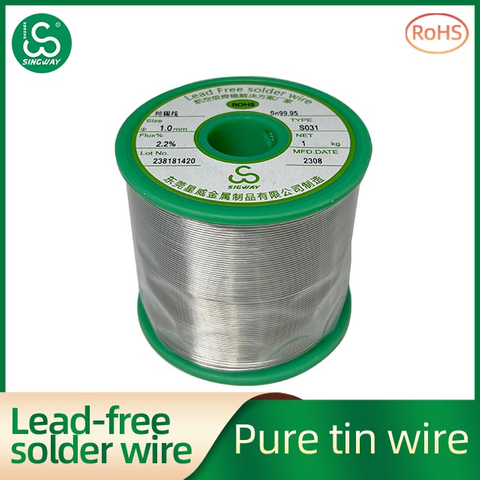 Singway high purity electrolytic cloud tin pure solder wire Sn99.95