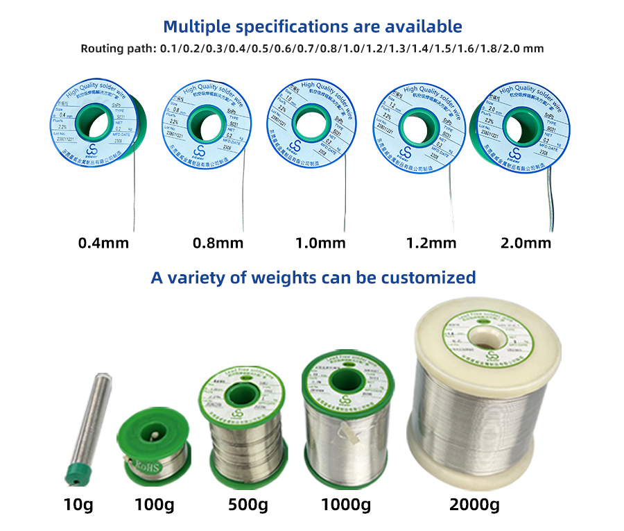 Lead solder wire diameter specification