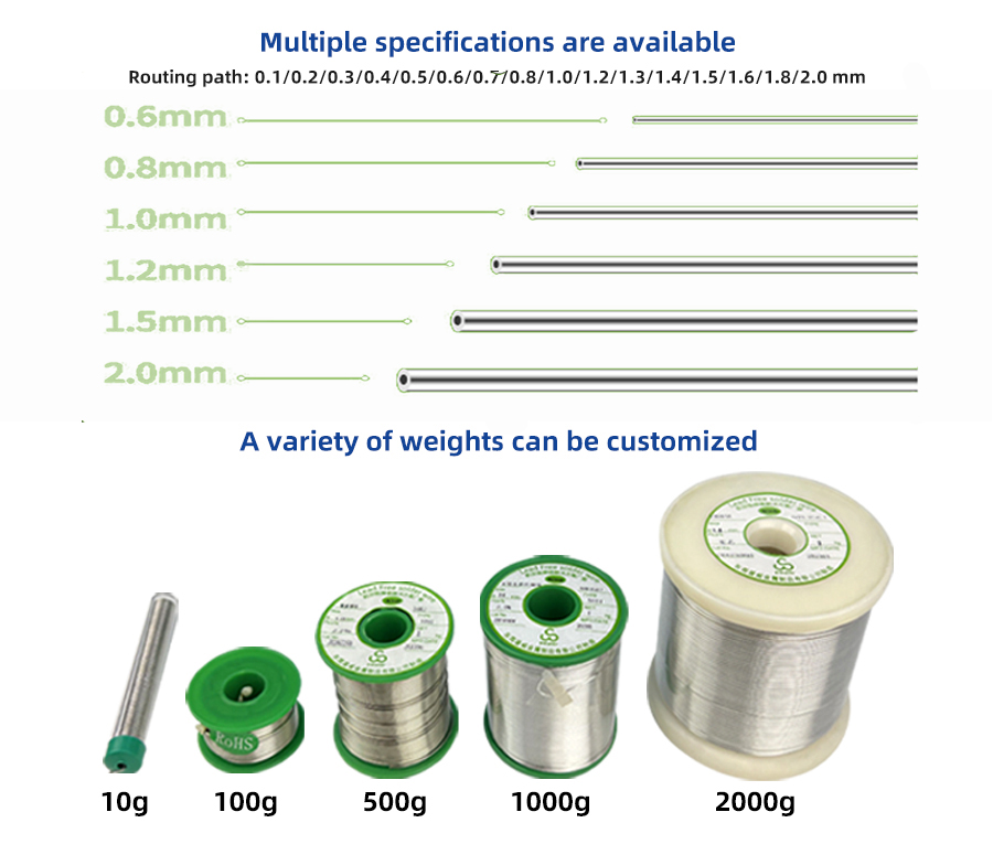 Lead-free solder wire diameter specification