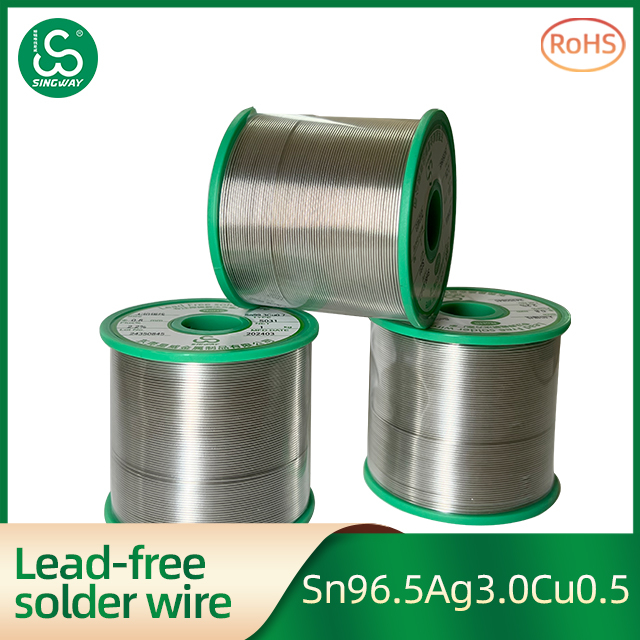 Soldering silver 3% lead-free solder wire Sn96.5Ag3.0Cu0.5 with soldering iron